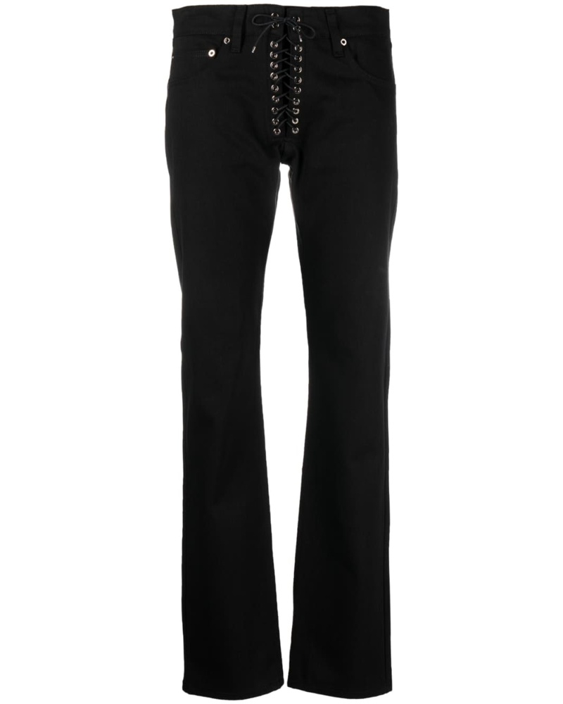 Ludovic de Saint Sernin Damen Gerade Jeans mit Schnürung