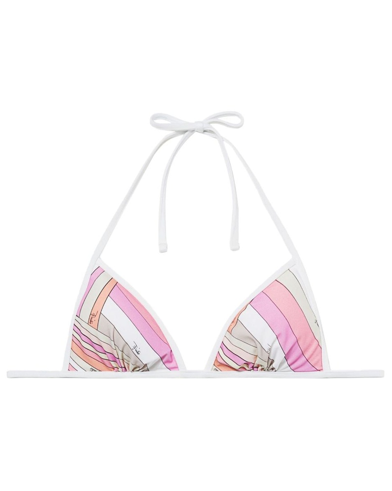 Emilio Pucci Damen Gestreifter Triangel-Bikini