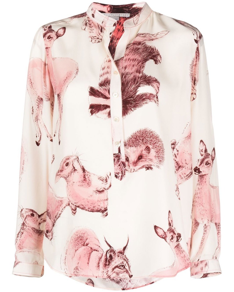 Stella McCartney Damen Rewild Fauna Seidenbluse OR8079 Stella McCartney Damen Rewild Fauna Seidenbluse OR8079