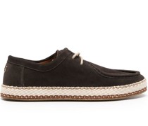 woven-sole suede boat shoes