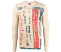 Gerippter Pullover mit Logo-Print