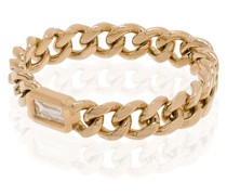 18kt Gelbgoldring im Kettendesign mit Diamant