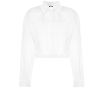 transparent long-sleeve cropped shirt