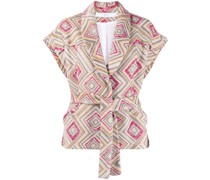 Kurzärmelige Jacke mit Bindegürtel