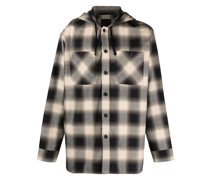 hooded checked shirt
