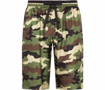 Shorts aus Seide mit Camouflage-Print