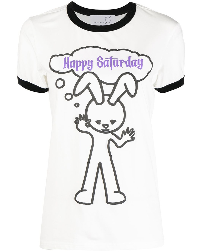 Natasha Zinko Damen Happy Saturday T-Shirt