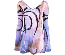 Geripptes Minikleid