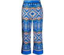Cropped-Hose mit abstraktem Print