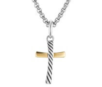 Kreuzanhänger aus 18kt Gelbgold und Sterlingsilber