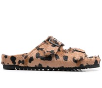 Pantoletten mit Leoparden-Print