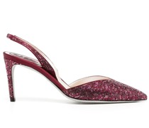 Slingback-Pumps mit Kristallen 80mm
