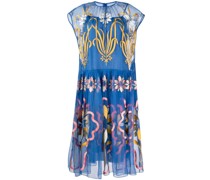 Midikleid mit Blumenstickerei