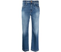 Cropped-Jeans mit ungesäumten Kanten