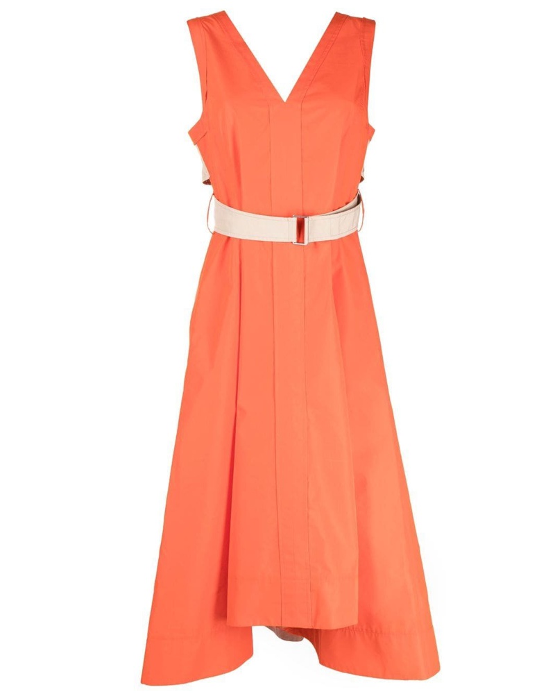 3.1 phillip lim Damen Ausgestelltes Kleid mit V-Ausschnitt
