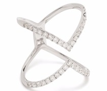 Offener 18kt Weißgoldring mit Diamanten