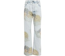 angel-motif organic cotton jeans