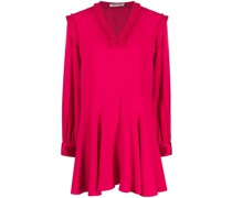 Gerüschtes Kleid mit V-Ausschnitt