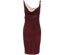 cowl-effect suede dress