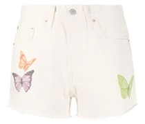 Jeans-Shorts mit Schmetterling-Print