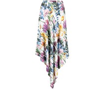 Asymmetrischer Rock mit Blumen-Print