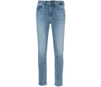 Cropped-Skinny-Jeans mit hohem Bund