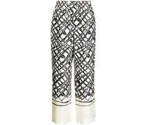 Seidenhose mit Rauten-Print