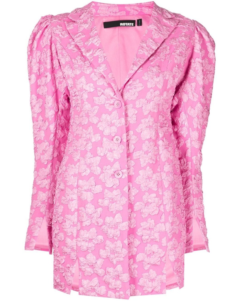 ROTATE Birger Christensen Damen Einreihiger Jacquard-Blazer