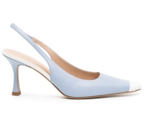 Zweifarbige Slingback-Pumps 80mm