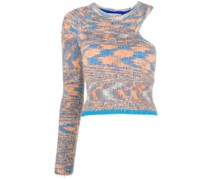 Schulterfreier Intarsien-Pullover