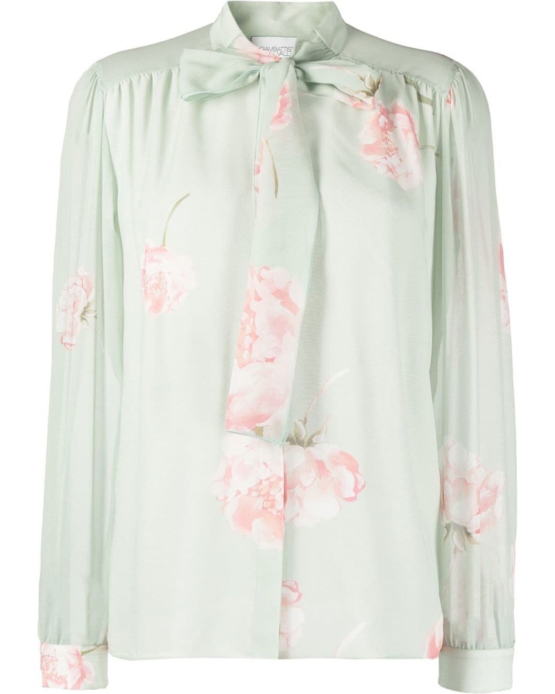 Giambattista Valli Damen Seidenbluse mit Blumen-Print
