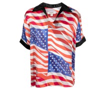 Poloshirt mit US-Flaggen-Print