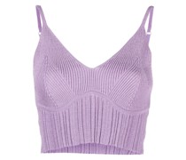 Geripptes Cropped-Stricktop