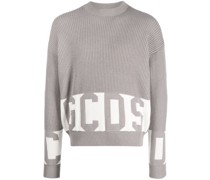 Intarsien-Pullover mit Rundhalsausschnitt