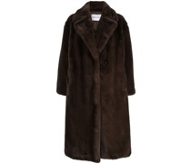 Einreihiger Mantel aus Faux Fur