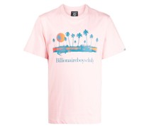 palm-tree print cotton T-shirt
