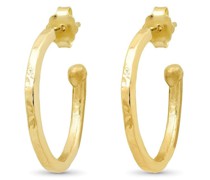 Kleine 18kt Gelbgoldcreolen mit gehämmertem Finish