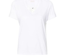 motif-embroidered cotton T-shrit