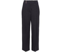 pressed-crease poplin tapered trousers