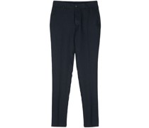 herringbone-pattern linen trousers
