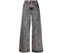 Gerade Jeans mit Bleach-Effekt