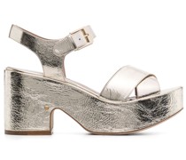 Plateau-Sandalen im Metallic-Look