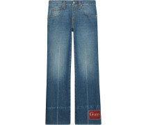 Schlagjeans mit Logo-Patch