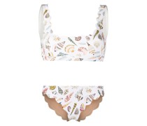 Wendbarer Bikini mit Muschel-Print