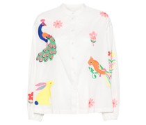 Felhi floral-embroidery shirt