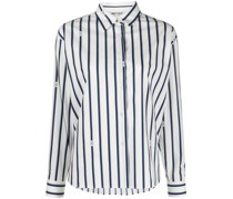 Gestreiftes Hemd mit Logo-Print