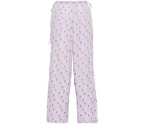 Lilla floral-print straight-leg trousers