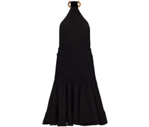 halterneck ruched dress