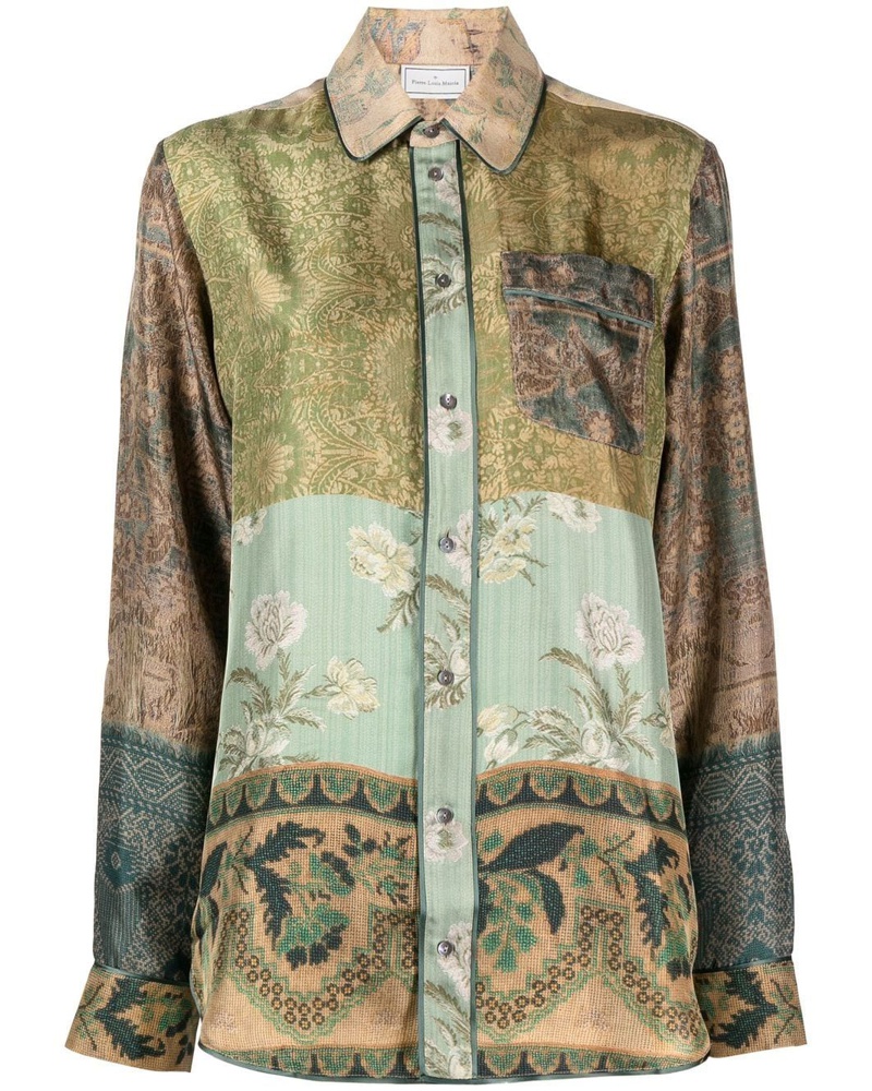 Pierre-Louis Mascia Damen Seidenhemd mit Blumen-Print