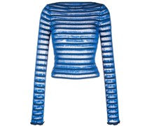 Semi-transparenter Pullover mit Streifen